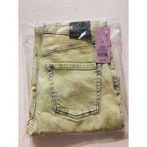 Wild Fable Super High Rise Straight Jeans Acid Over Dye Lime Green 0 Casual Boho